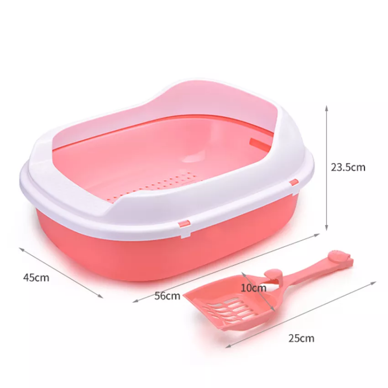 Factory Wholesale Cat Toilet Large Space Plastic Cat Litter Box 